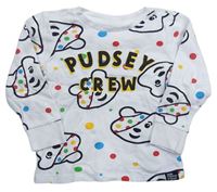 Bílo-barevné puntíkaté pyžamové triko s medvídky Pudsey zn. George