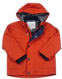Červená nepromokavá jarní bunda s kapucí zn. M&S