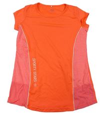 Neonově oranžovo-melírované sportovní tričko s nápisem zn. Yigga