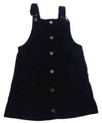 Černé žebrované manšestrové propínací šaty zn. M&Co.