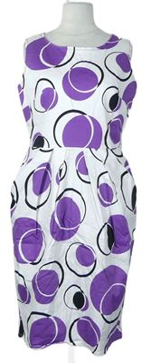 Dámské bílo-fialové puntíkované šaty zn. M&S