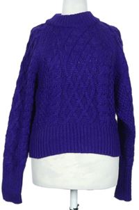 Dámský fialový vzorovaný svetr zn. H&M
