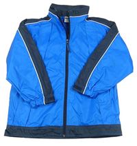 Modro-tmavomodrá šusťáková jarní bunda s ukrývací kapucí zn. Pocopiano