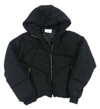 Černá šusťáková zimní crop bunda s kapucí zn. Candy Couture