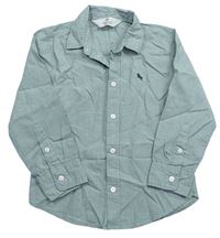 Olivová melírovaná košile s výšivkou zn. H&M