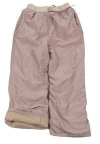 Starorůžové šusťákové zateplené kalhoty s úpletovým pasem zn. C&A