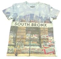 Lila-barevné tričko s potiskem Bronxu zn. Matalan