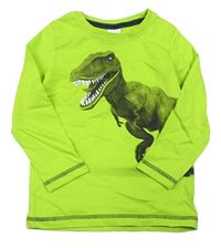 Limetkové triko s dinosaurem zn. C&A