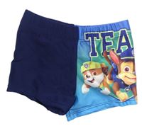 Tmavomodro-modré nohavičkové plavky s Tlapkovou patrolou zn. Nickelodeon