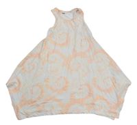 Bílo-neonově oranžové batikované šaty zn. M&Co.