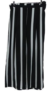 Dámské černo-bílé pruhované culottes kalhoty zn. F&F
