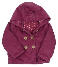 Růžová manšestrová zateplená bunda s kapucí zn. Topolino