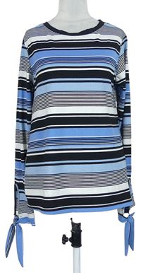 Dámské černo-modro-bílé pruhované triko zn. Dorothy Perkins 
