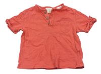 Červené tričko s kapsičkou a knoflíčky zn. Zara