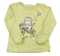 Citronové triko s kočkou zn. C&A