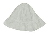 Bílý plátěný klobouk s výšivkou zn. Nutmeg