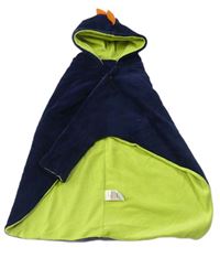 Tmavomodro-zelená chlupatá deka s kapucí zn. Matalan
