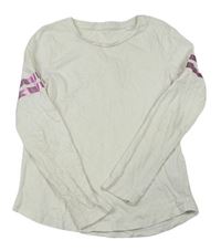 Bílé triko s růžovými pruhy zn. C&A