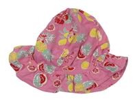 Růžový bavlněný klobouk s ovocem zn. Kuniboo