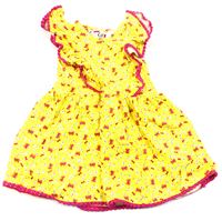 Žluto-barevné šaty s motýlky a volány zn. Miniclub