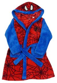 Červeno-modrý chlupatý župan s kapucí - Spider-man zn. Rebel