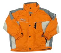 Oranžovo-světlešedo-šedá šusťáková lyžařská zimní bunda zn. snoxx