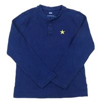 Tmavomodré žebrované pyžamové triko s hvězdou zn. F&F