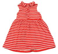 Červeno-bílé pruhované letní šaty s límečkem zn. Next