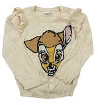 Béžový svetr s Bambim zn. Disney