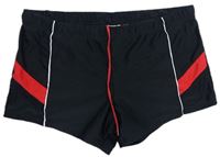 Pánské černo-črvené nohavičkové plavky s pruhy zn. Livergy 