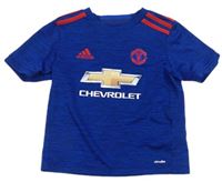 Safírovo-černo-červené sportovní tričko Manchester zn. Adidas