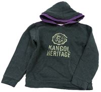 Tmavošedo-fialová mikina s nápisem zn. Kangol