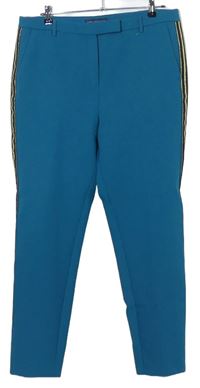 Dámské modrozelené kalhoty s pruhy zn. M&S