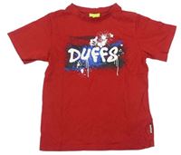 Červené tričko s nápisem zn. Duffs