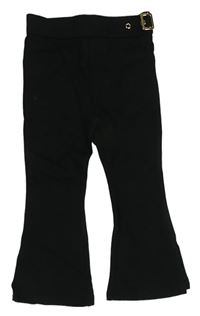 Černé flare kalhoty s přezkou zn. RIVER ISLAND