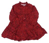 Červené flekaté lehké propínací šaty zn. St. Bernard