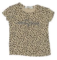Béžovo-hnědé tričko s leopardím vzorem zn. H&M