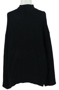 Dámský černý žebrovaný svetr se stojáčkem zn. F&F