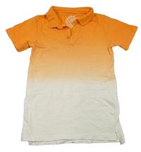 Oranžovo-krémové ombré polo tričko zn. Matalan