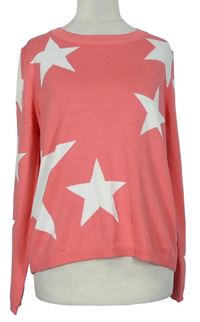 Dámský růžový hvězdičkovaný svetr zn. M&S