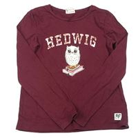 Vínové triko s Hedvikou - Harry Potter zn. H&M