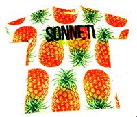 Bílé tričko s ananasy a nápisem zn. Sonneti