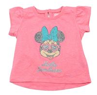 Neonově růžové tričko s Minnie zn. Disney 