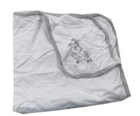 Bílo-šedá bavlněná deka s nápisem 