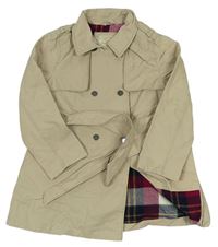 Béžový šusťákový jarní kabát s páskem zn. Zara 