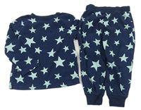 Tmavomodré plyšové pyžamo s hvězdičkami zn. F&F
