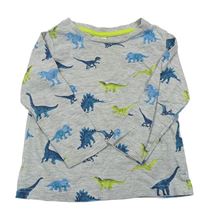 Šedé melírované triko s dinosaury zn. C&A