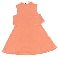 Neonově oranžové melírované šaty zn. River Island