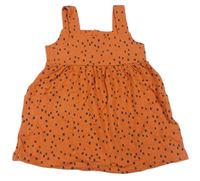 Oranžové puntíkaté teplákové laclové šaty zn. Nutmeg