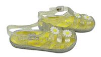 Bílo-žluté pogumované sandálky s kytičkami zn. Primark vel. 29